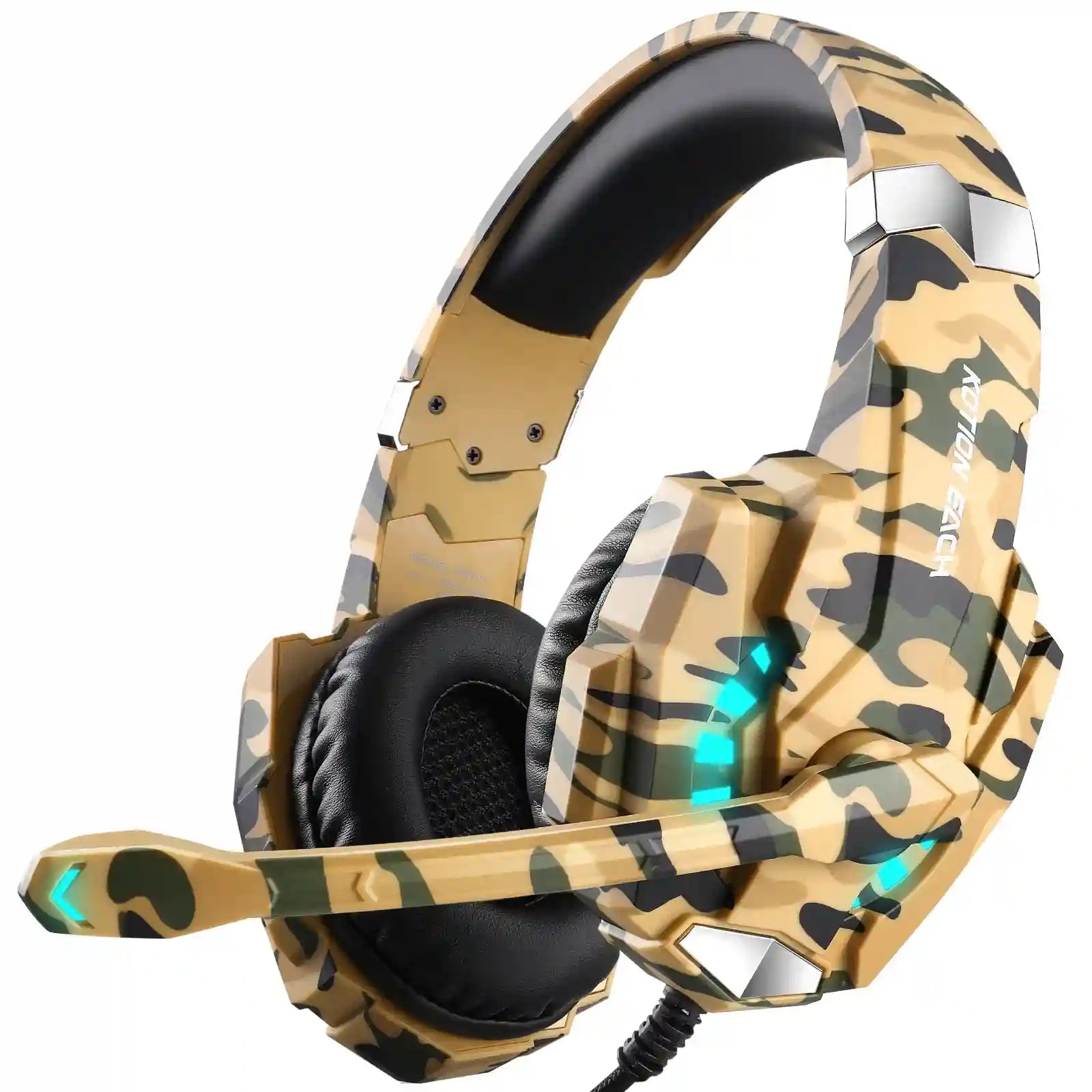 Gaming Headphones with Microphone - Yellow Camo Wired Over-Ear Headset Yellow camouflage Tidesmit