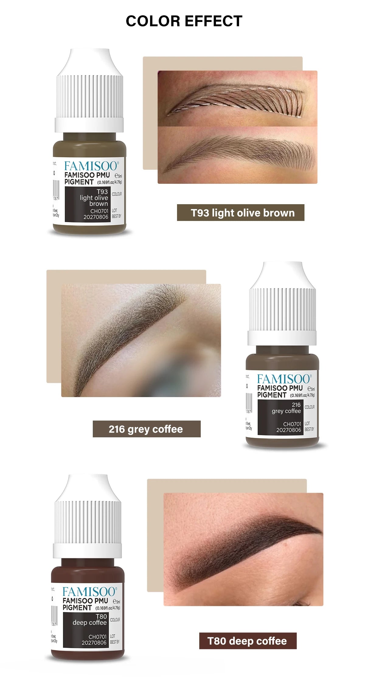 Professional Microblading Eyebrow Tattoo Ink - Long-Lasting 5ml Pigment Permanent Makeup Machines Tidesmit