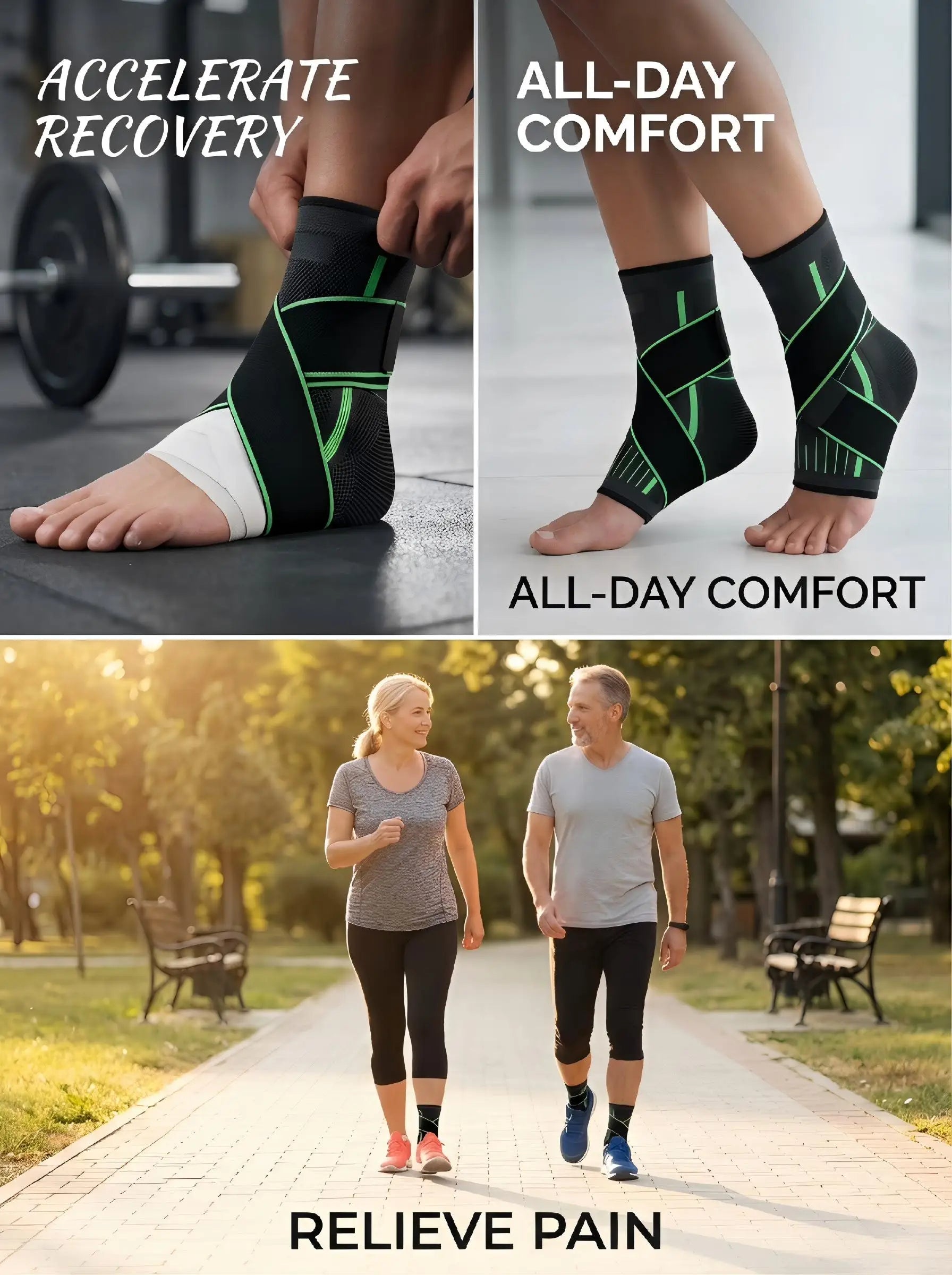 VBOSI Adjustable Compression Ankle Brace Support for Men Women, Breathable Sports Ankle Stabilizer for Basketball Running Sprain