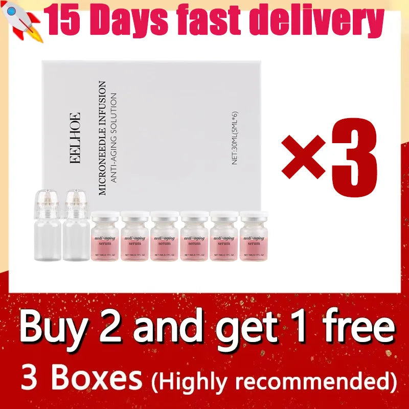 Complete Facial Care Kit 2 Tools & 6 Essence Bottles Hydrate Nourish Firm Skin Reduce Fine Lines Anti-Aging Collection