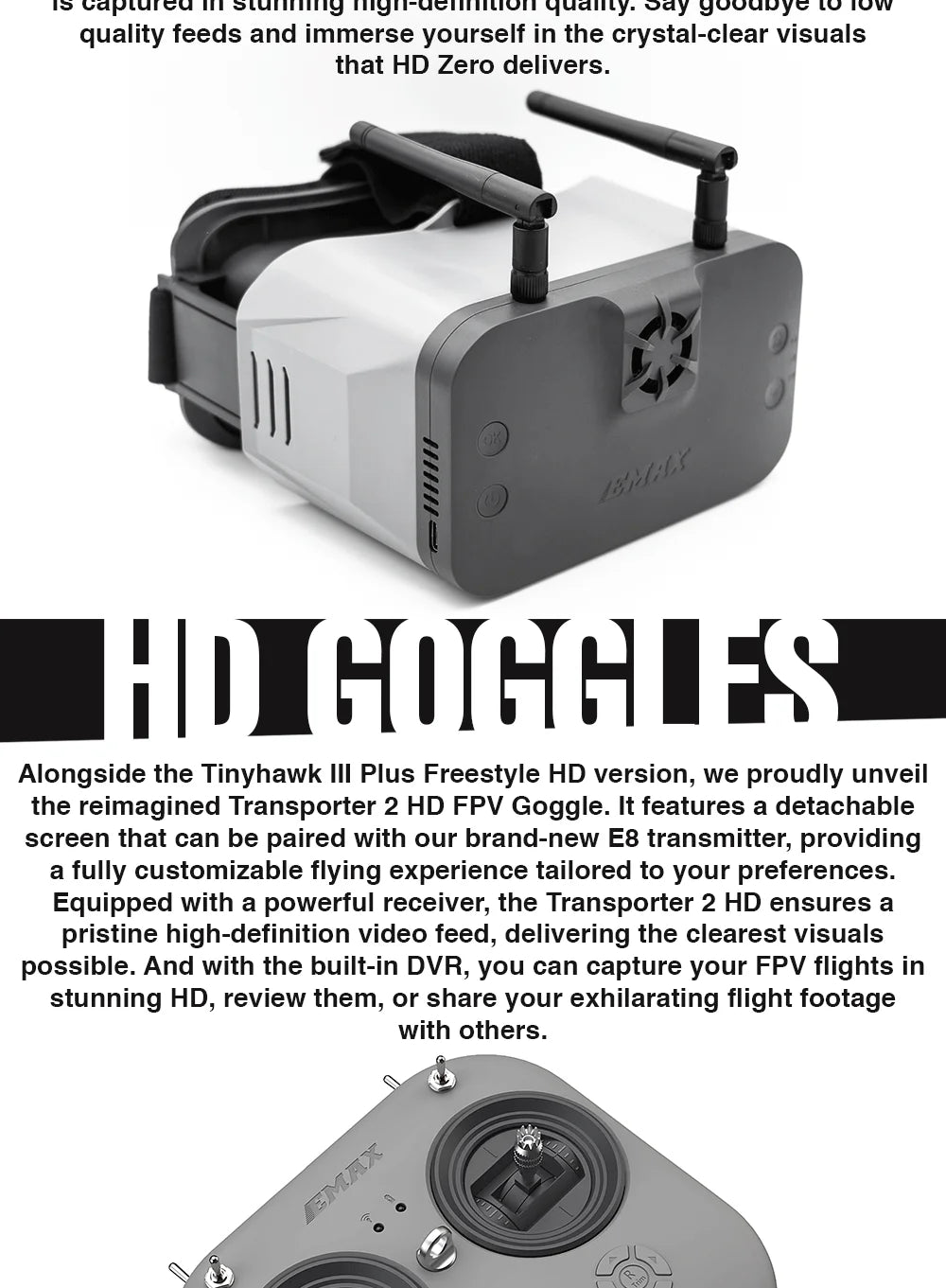 Emax Tinyhawk III Plus FPV Racing Drone - HD Zero & Analog Options Tidesmit