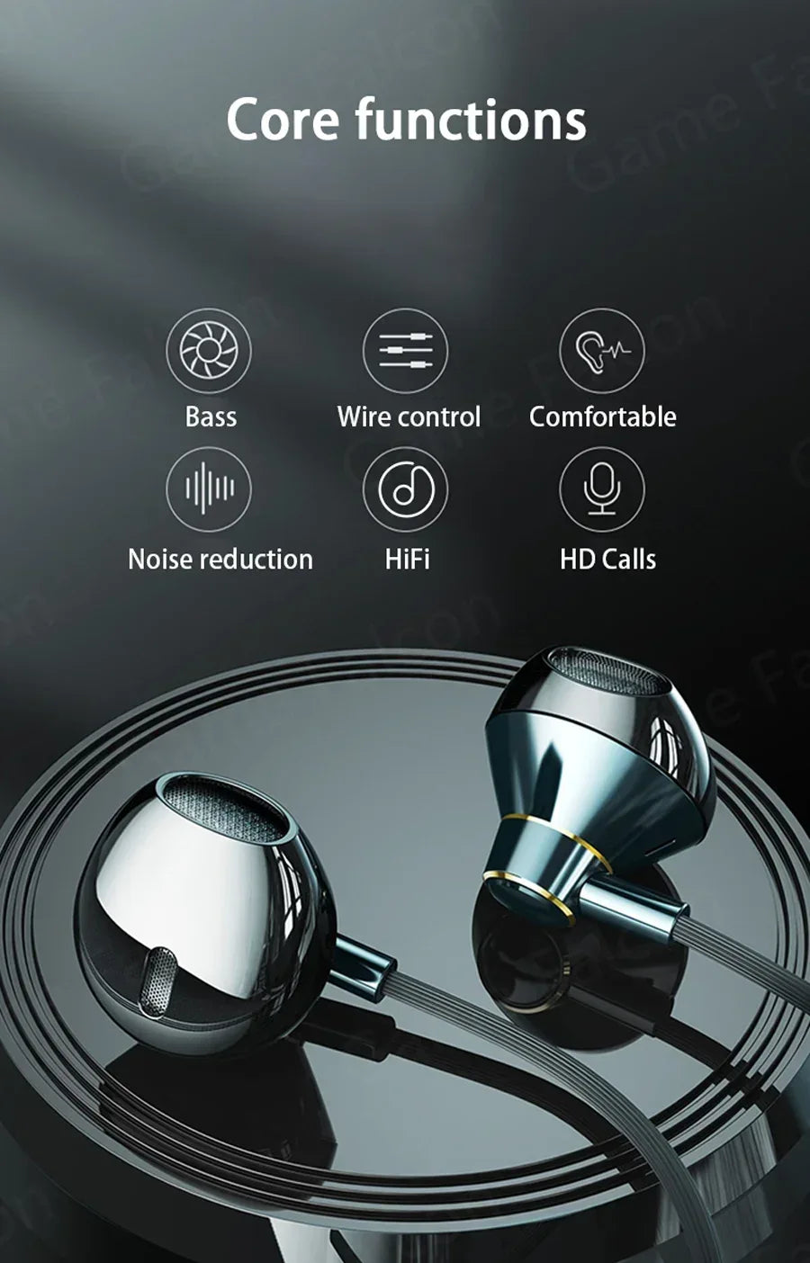 Tidesmit USB C Wired Headphones - HiFi Stereo Audio with Mic Tidesmit