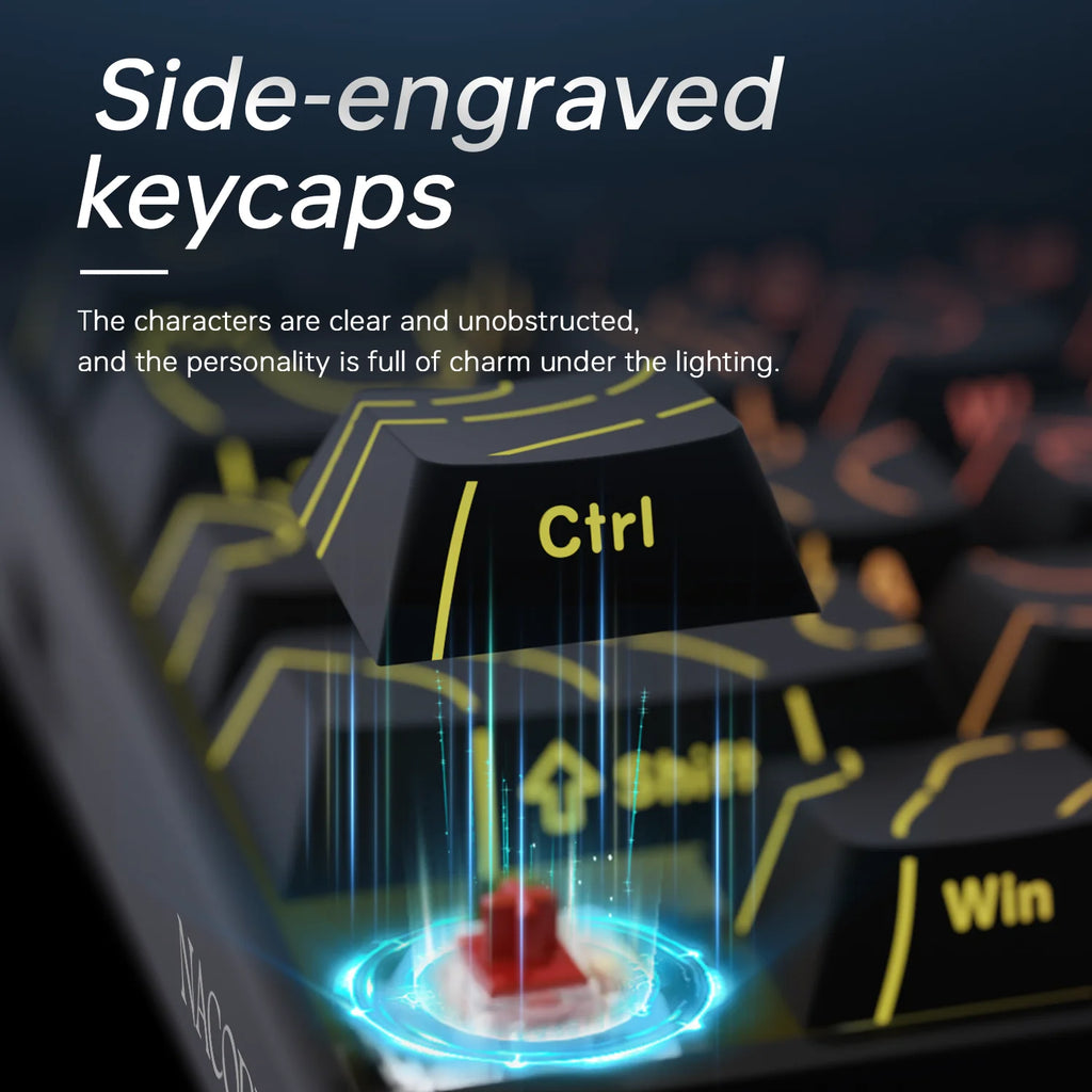 New Ajazz Nacodex Nk68 Mechanical Keyboard Terrain keycap Rgb Light Bar 68-Key Wired Gaming Office Wired Connect Keyboard