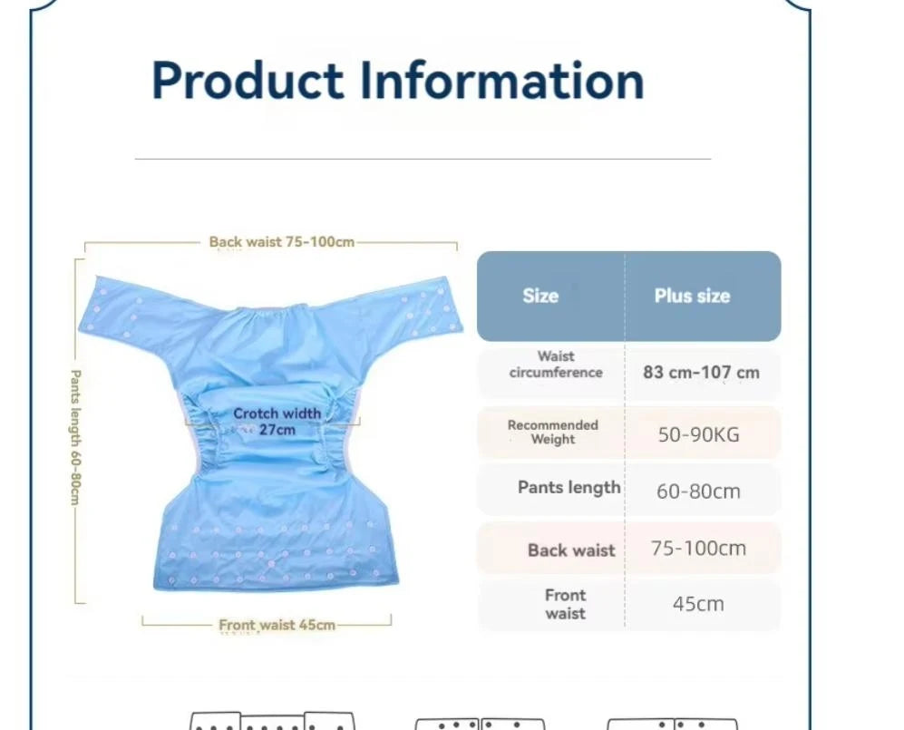 Plus Size Adult Diapers Diapers Pocket Nappies Waterproof Diapers Washable Reusable Adult Elderly Cloth Diapers Pocket Nappies