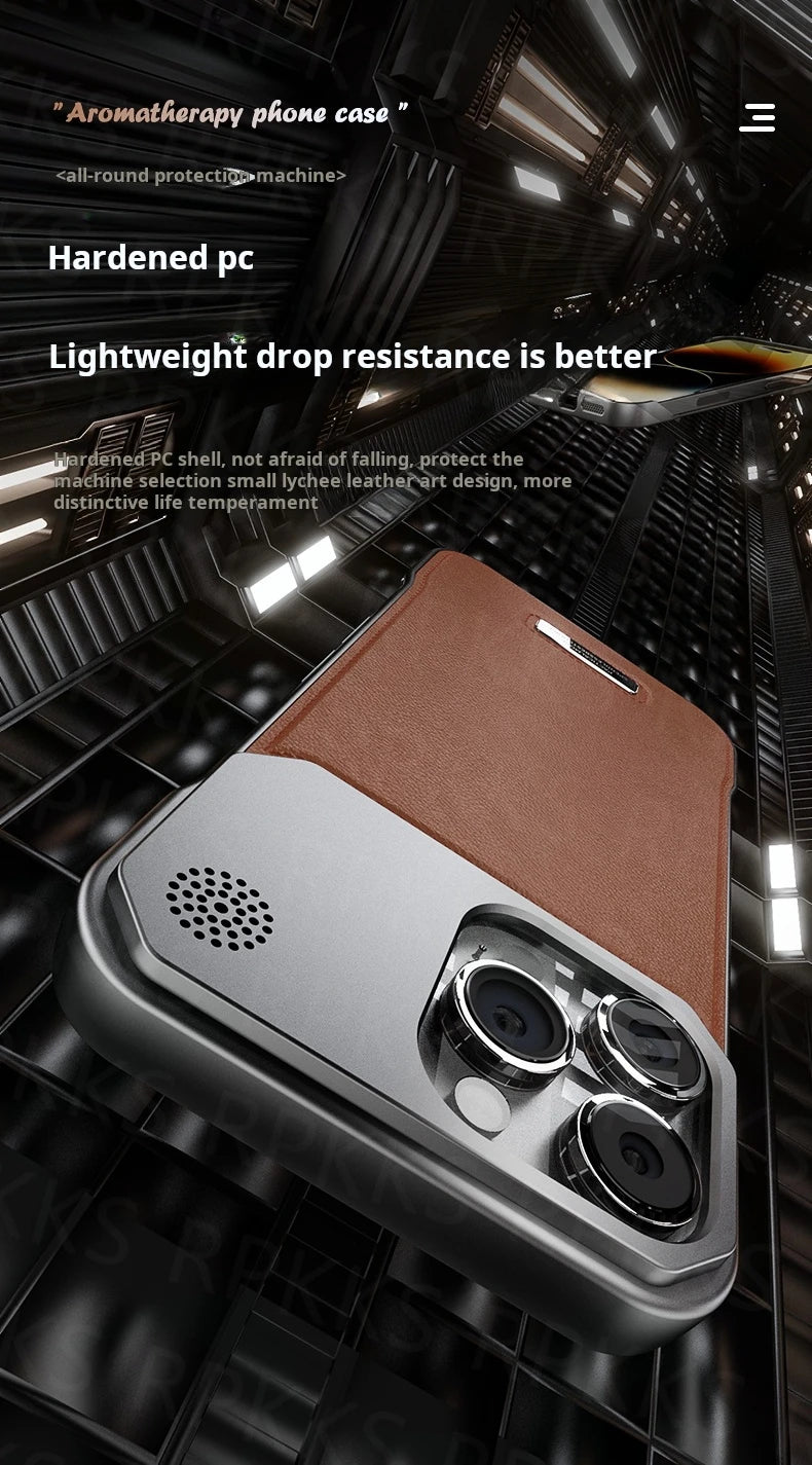 iPhone 15 Leather Aromatherapy Case with Magnetic MagSafe Protection Tidesmit