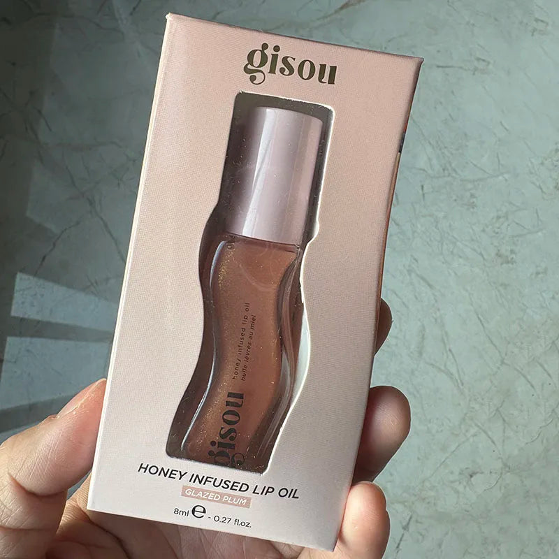 Plumping Lip Oil Gloss - Hydrating Tinted Treatment & Sheer Tint Lip Care Glazed Plum Tidesmit