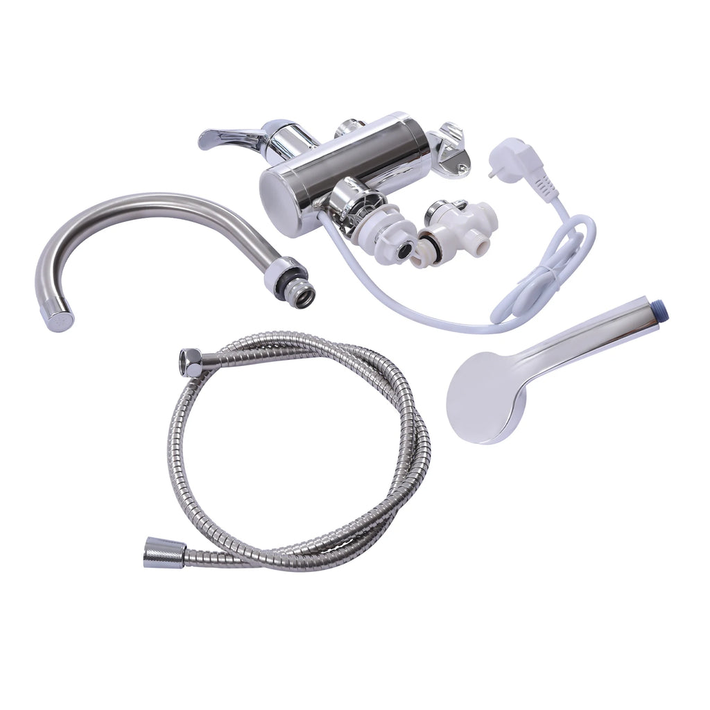 3000W Electric Faucet with Shower 360° Rotating Faucet Heater Digital Display 30-60℃ Water Faucet for Kitchen Bathroom