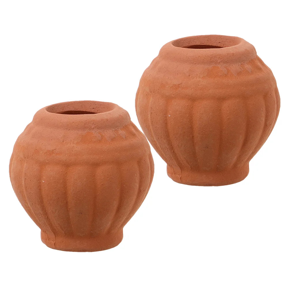 2Pcs Mini Terracotta Pots Clay Basins For Succulent Planter Flowerpot Nursery Garden Supplies Small Desktop Cactus Pot Planters