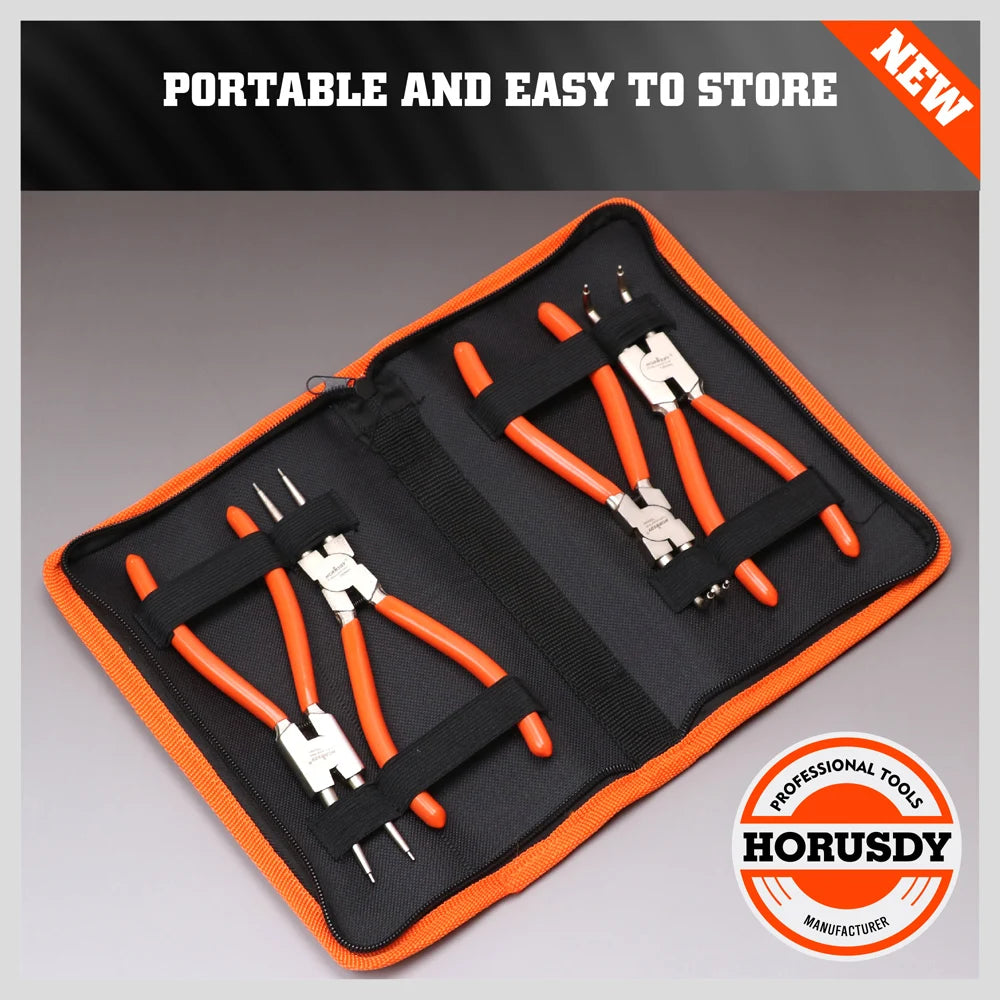 HORUSDY 4Pcs 7" Circlip Pliers Set Internal / External / Bent / Straight Ring Remove Tools