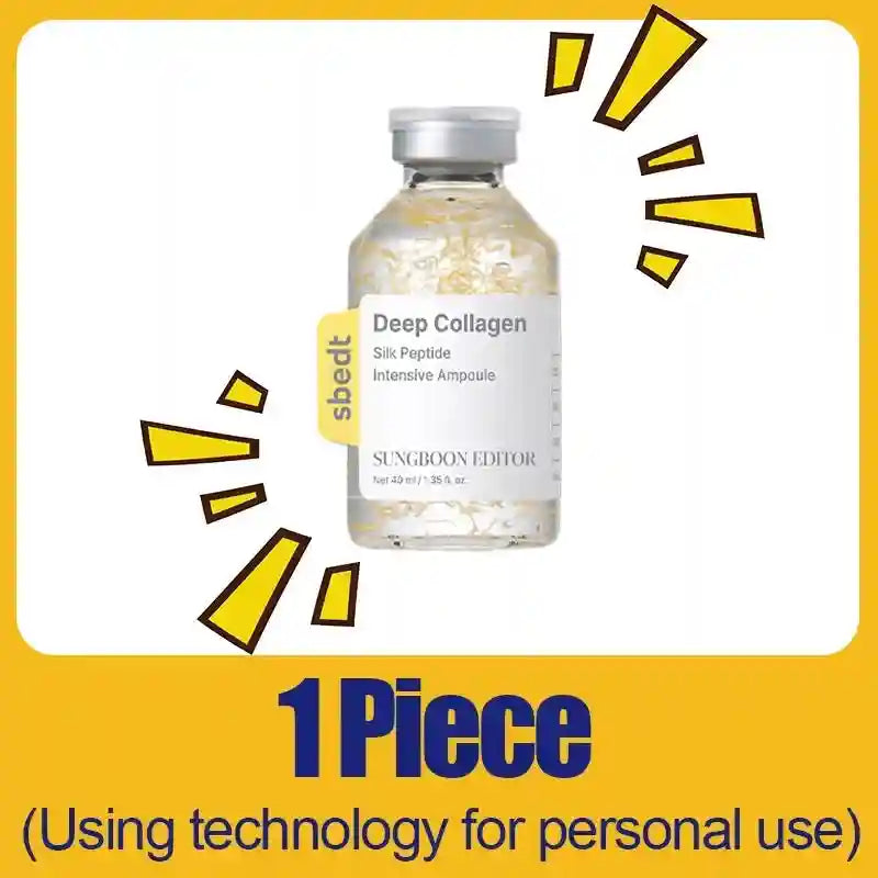 Sungboon Editor Deep Collagen Silk Peptide Intensive Ampoule in a 40ml glass bottle for facial lifting and tightening.