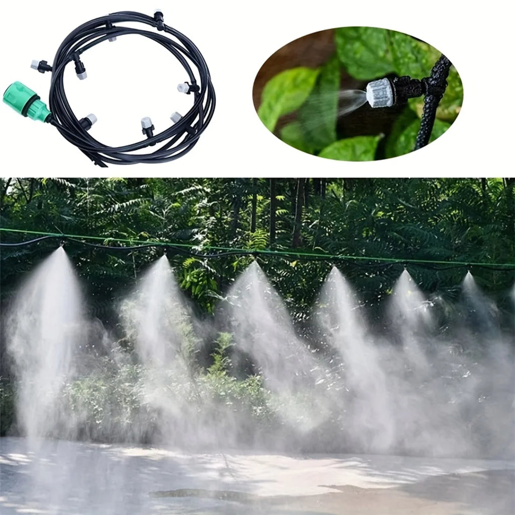 20-Meter Automatic Spray Cooling System Kit, Outdoor Patio/Garden Spraying System, DIY Micro-Irrigation Kit