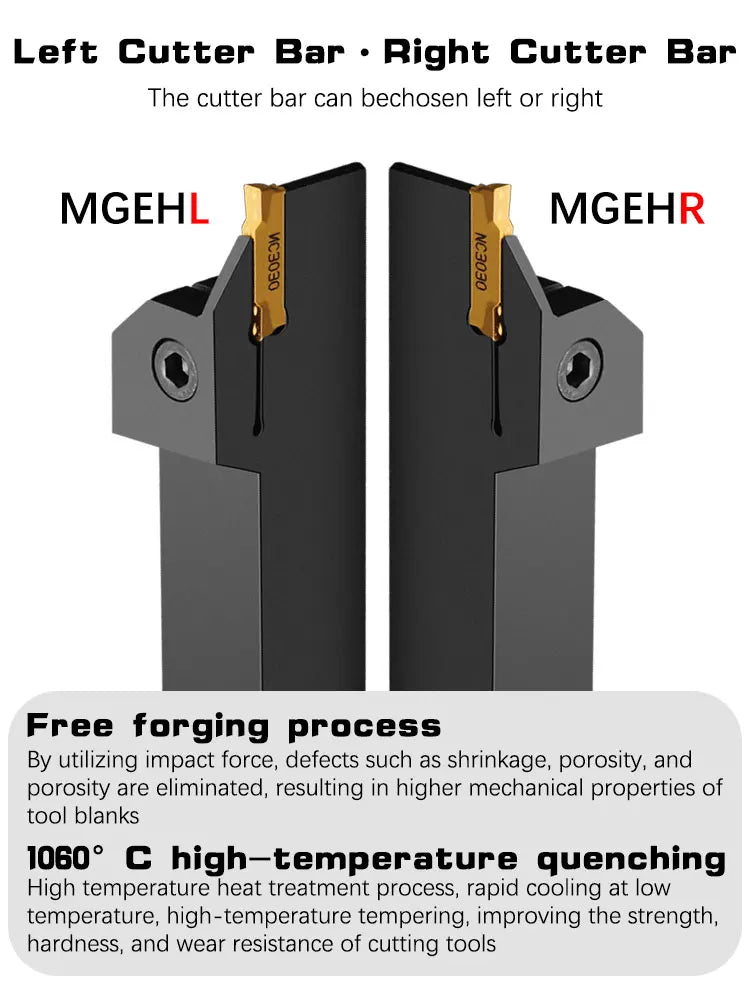 Full Series Grooving Tool Holder MGEHR1212 MGEHR1616 MGEHR2020 MGEHR2525 Slotting Turning Tool for Carbide Grooving Insert MGMN