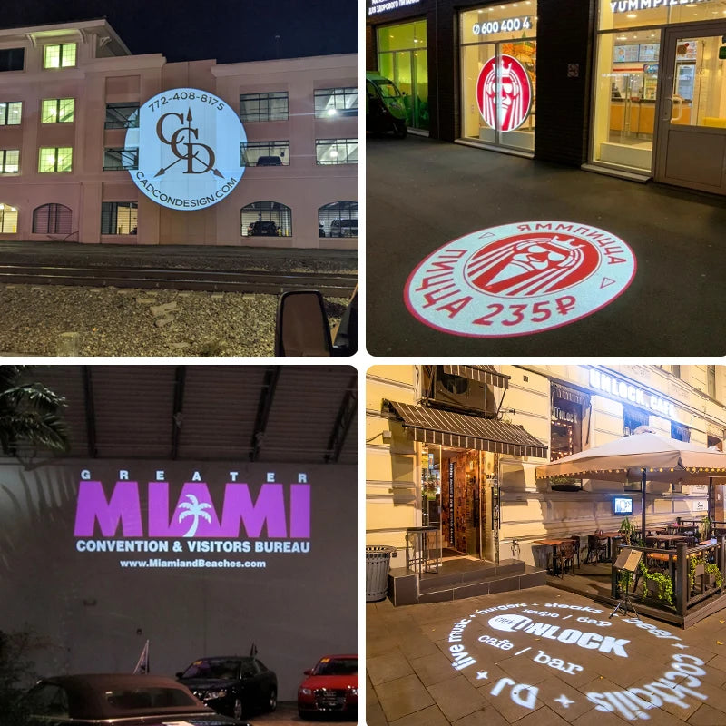 Custom Avatar Gobo Advertising Outdoor Lights IP67 Waterproof Rotating LED Logo Projector for Storefront & Shop Entrance Floor