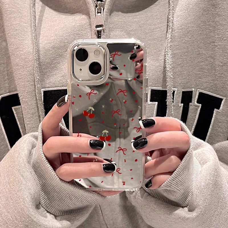 Mirror Phone Case for iPhone 16 Pro Max - Shock-Absorbing Blue Silver Finish Tidesmit