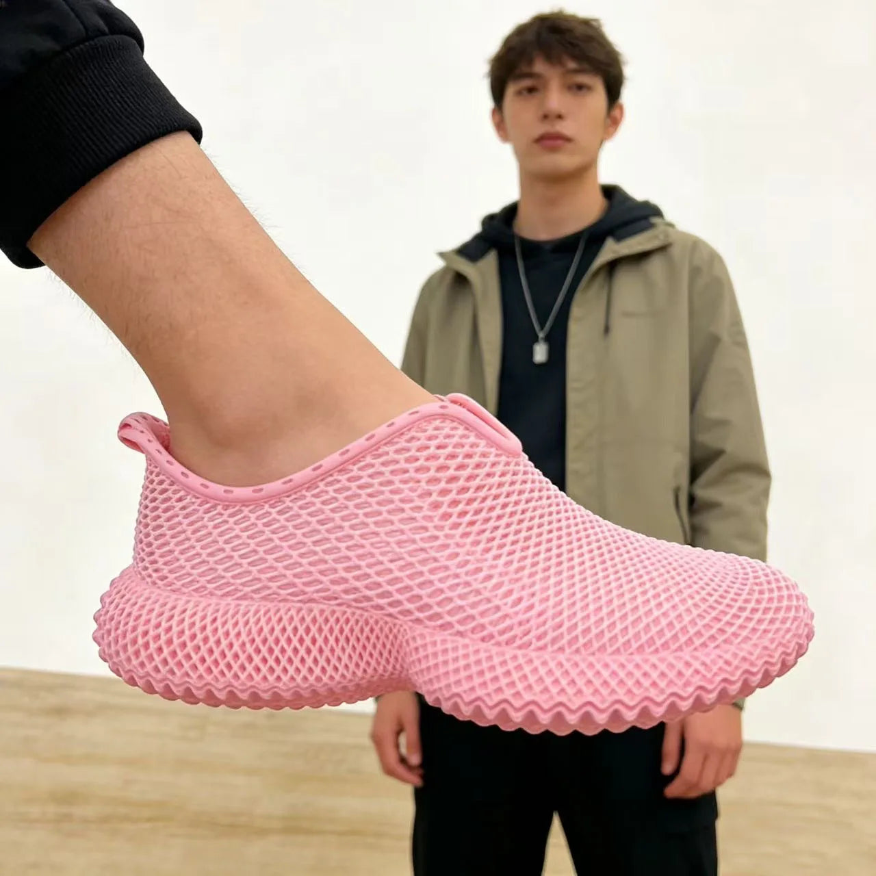 New Summer Lightweight  Breathable 3D Printed Mesh Shoes  City Walks Sneaker Street Style Slip-on Mesh shoes