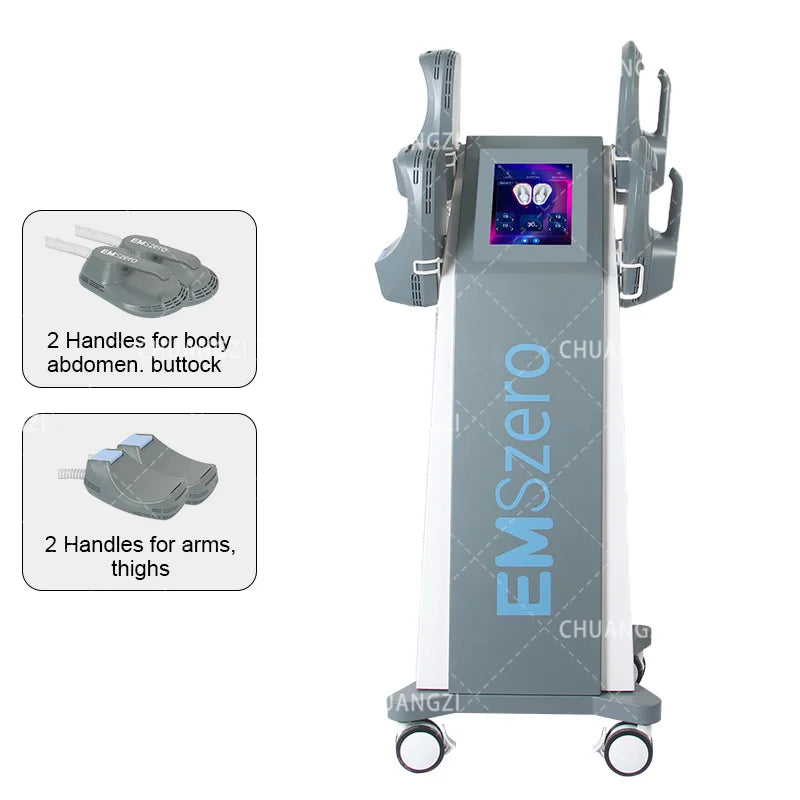 Electromagnetic Muscle Stimulator 6500W - Advanced Body Sculpting Tool Relaxation Treatment 4 handles RF Tidesmit