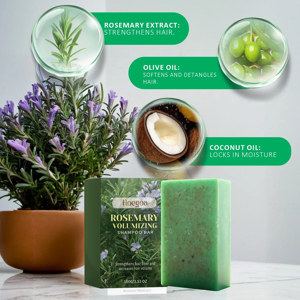 100g Rosemary Soap For Hair Growth Volumizing Smoothing Bars Strengthening Thickening Hair Care Shampoo for All Hair Types
