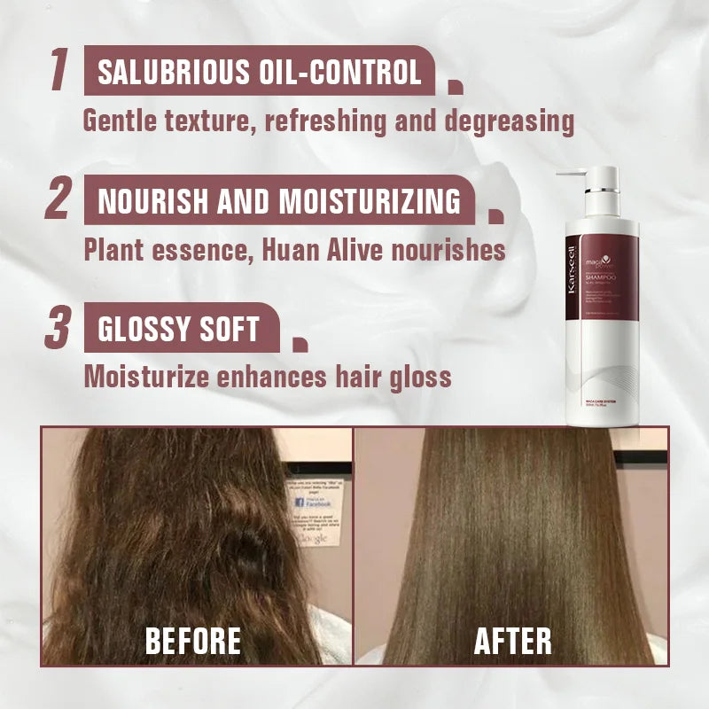 Karseell 500ml Argan Oil Shampoo Herbal Extract Moisturizing Smooth Shampoo for Dry and Damaged Hair