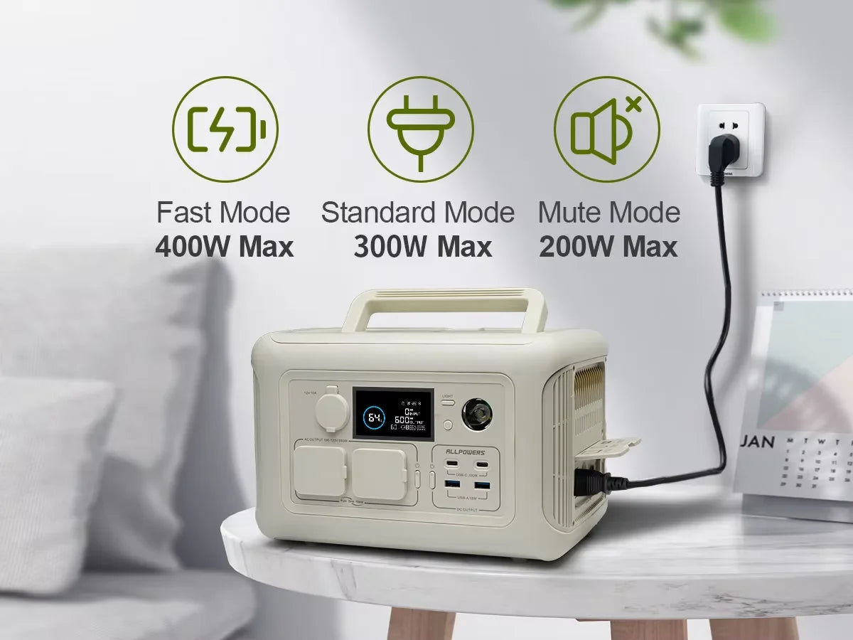 Portable Power Station 600W with 100W Solar Panel - Fast Charging Battery Tidesmit