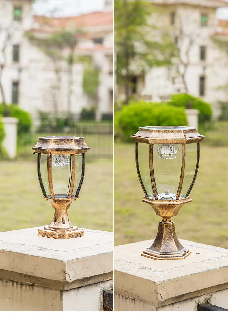 Solar LED Light Outdoor Lamp Pillar Light Solar Panel Spotlights Garden Decoration Outdoor Street Wall Sconce Lamp Sunlight