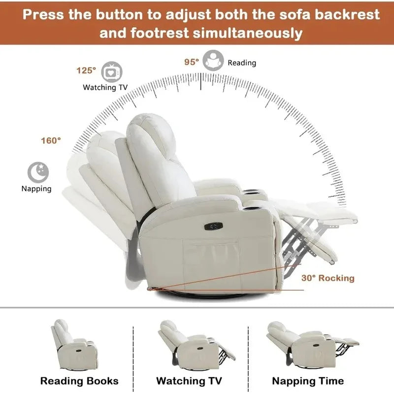 Massage Recliner Chair with Heat Therapy and USB - Tidesmit Massage Chairs Tidesmit