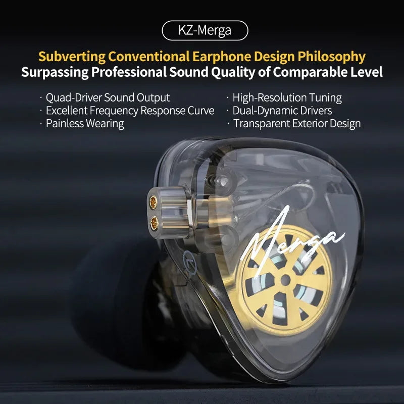 KZ Merga Bass Headphones HIFI noise-cancelling sports in-ear headphones New arrival! Tidesmit