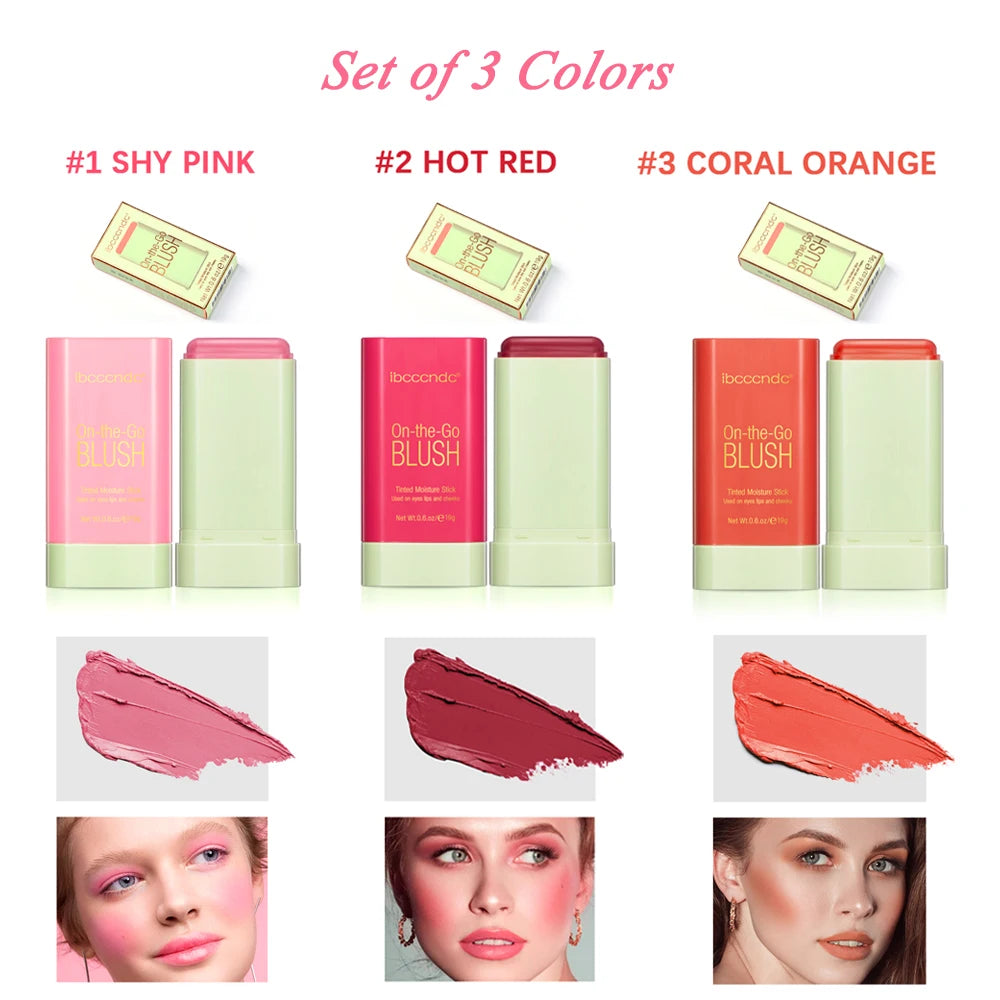 Tidesmit high color orange blush cream moisture stick showing smooth blendable texture swatch