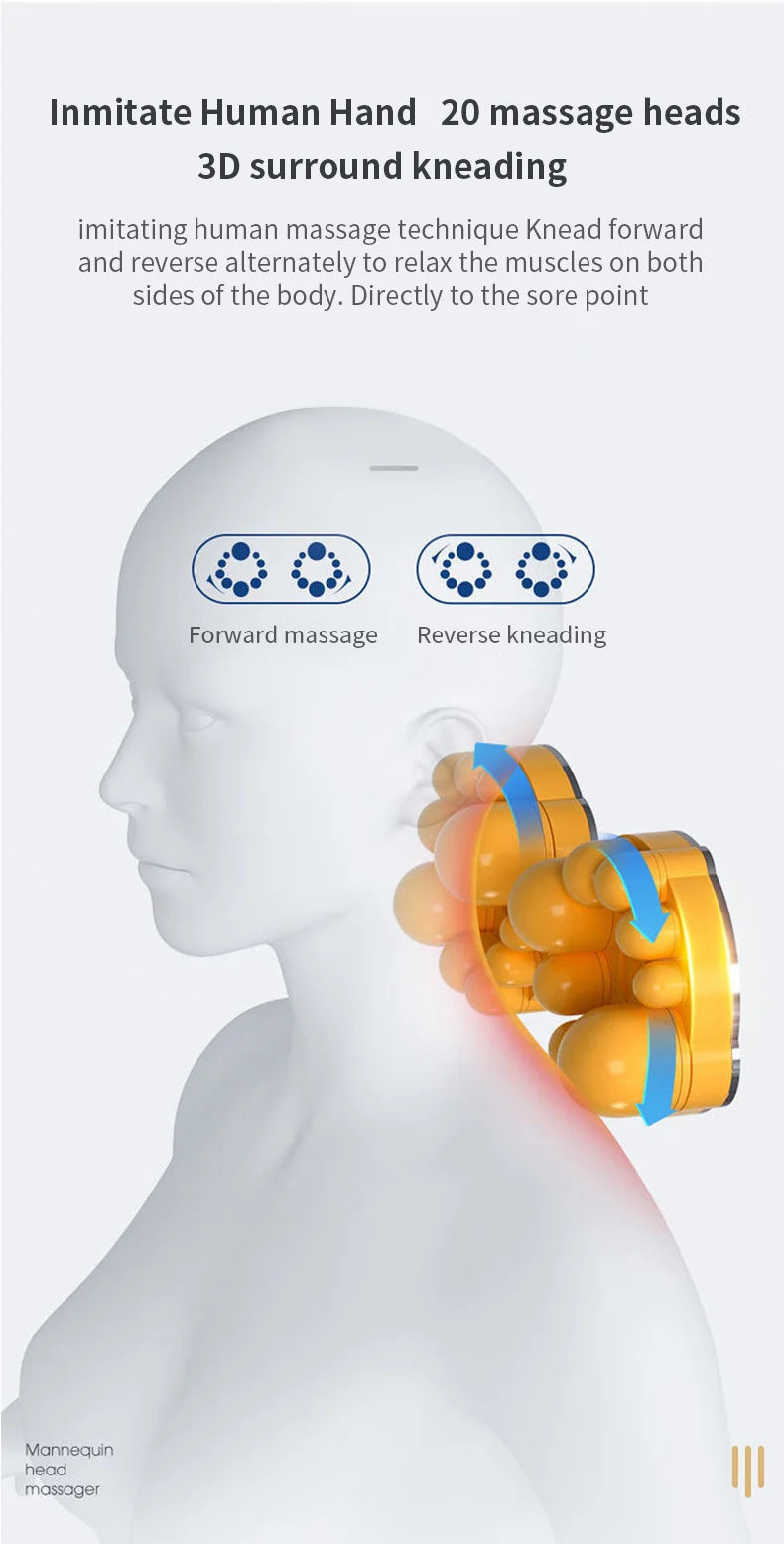 Electric Neck Massager with Heat Therapy & Vibration | Tidesmit Relaxation Treatment Tidesmit