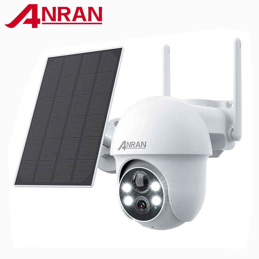 ANRAN 5MP 2K Solar Camera Rechargeable Battery PIR Humanoid Detection Outdoor PTZ Wireless WIFI Camera Full Color Night Vision