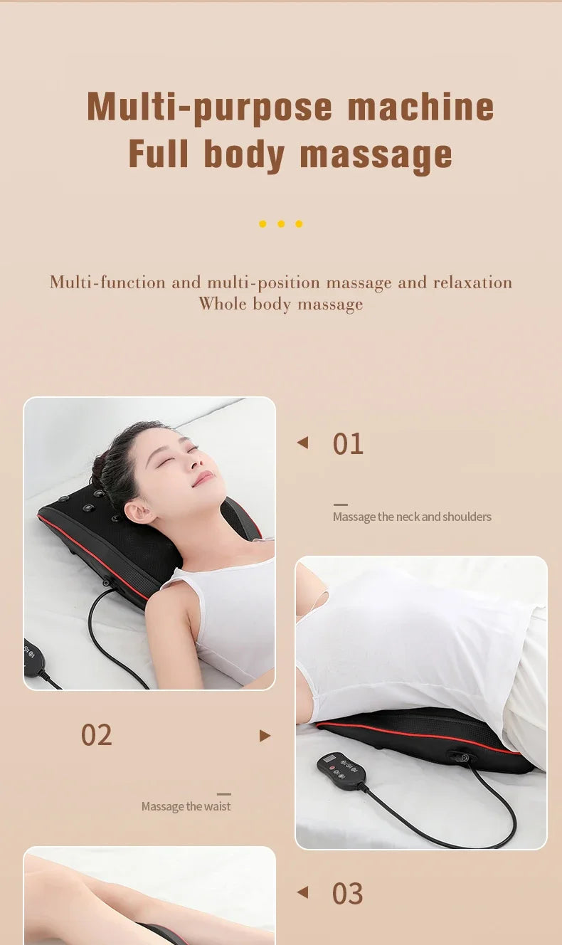 Shiatsu Neck and Back Massager with Heat and Airbag Therapy Relaxation Treatment Tidesmit
