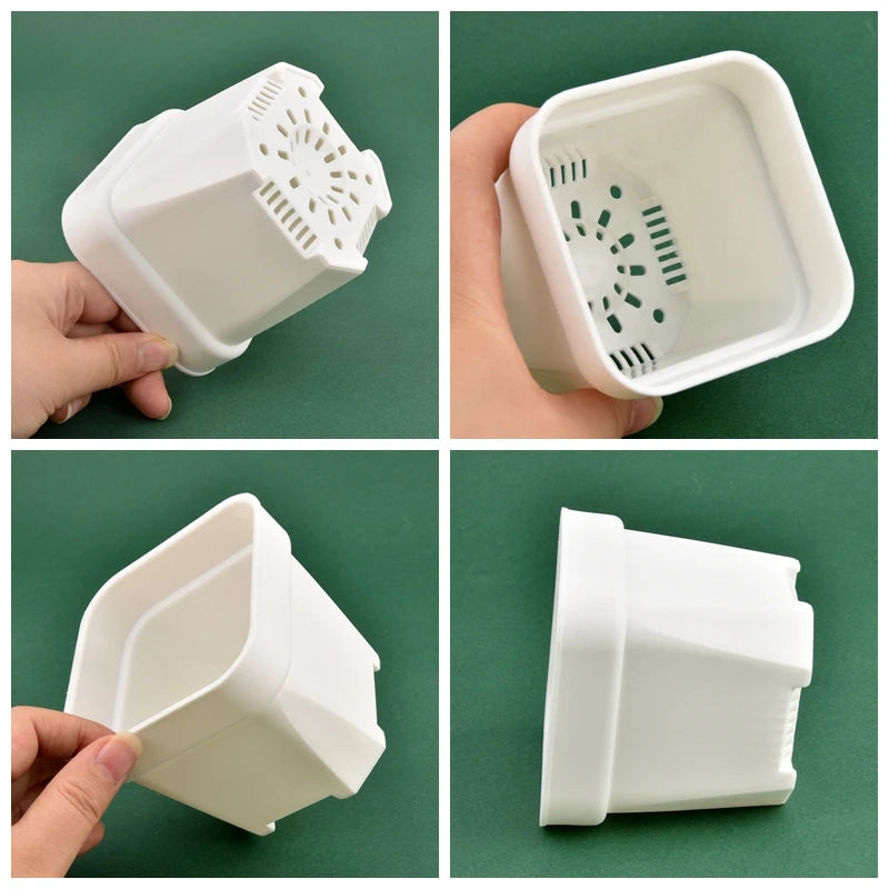 High Quality Thicken Flower Pots Succulents Plant Square Flowerpots Nursery Grow Container Cactus Pot & Planter Garden Supplies