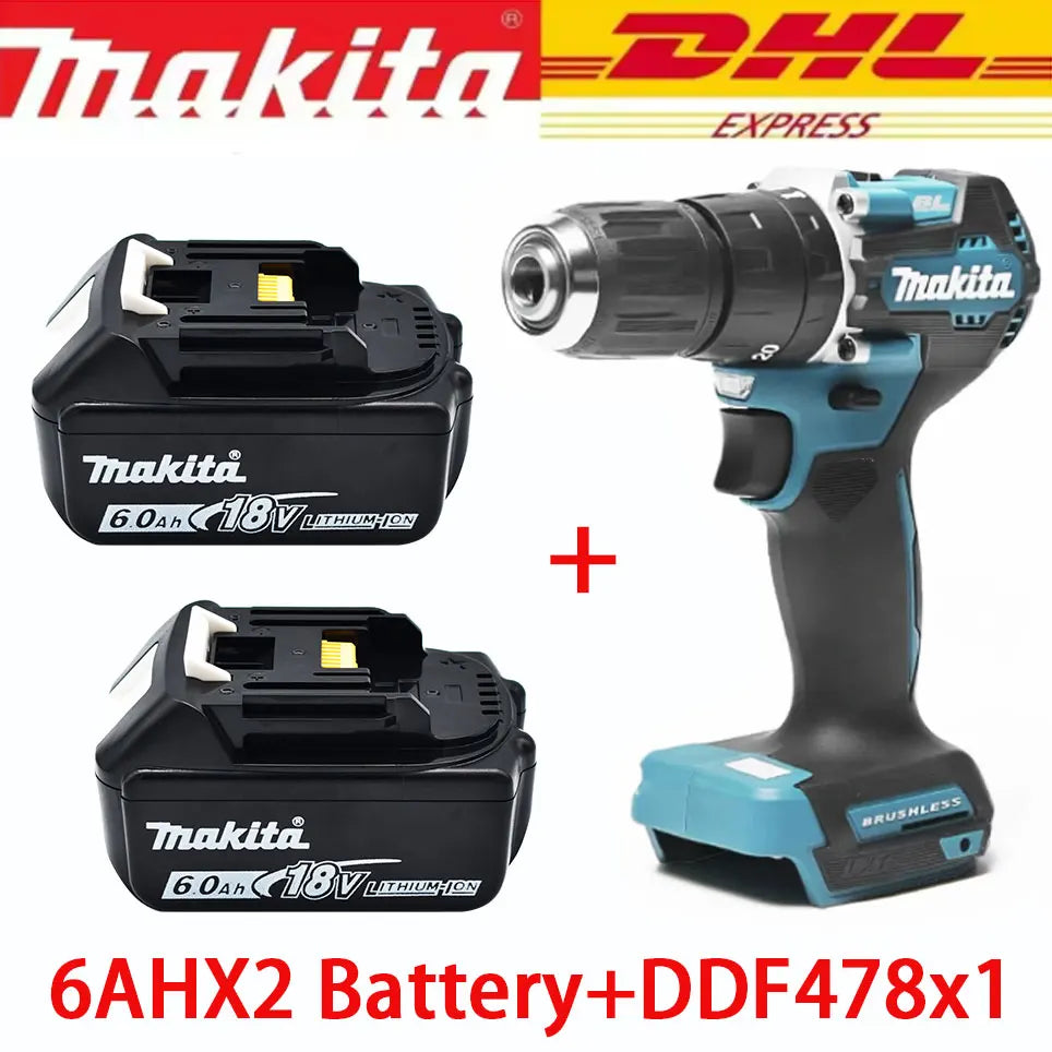 100% Makita DDF487 DDF487 18V Screwdriver Brushless Drill Impact Drill Power Tool Makita 18V Battery