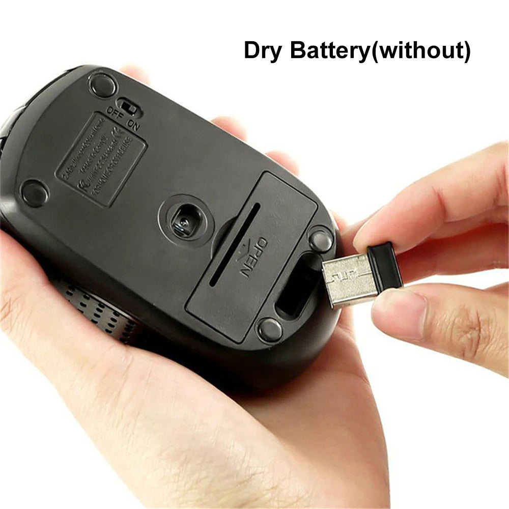 2.4G Wireless Mouse Gaming Mouse Ergonomic Mouse 6 Buttons 800-1200-1600 DPI Optical Office Mouse Mice for PC Laptop MacBook