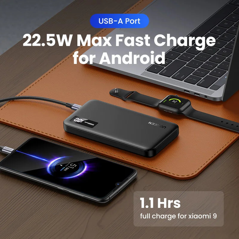 Tidesmit 10000mAh Portable Power Bank, 22.5W USB-C Fast Charging Tidesmit
