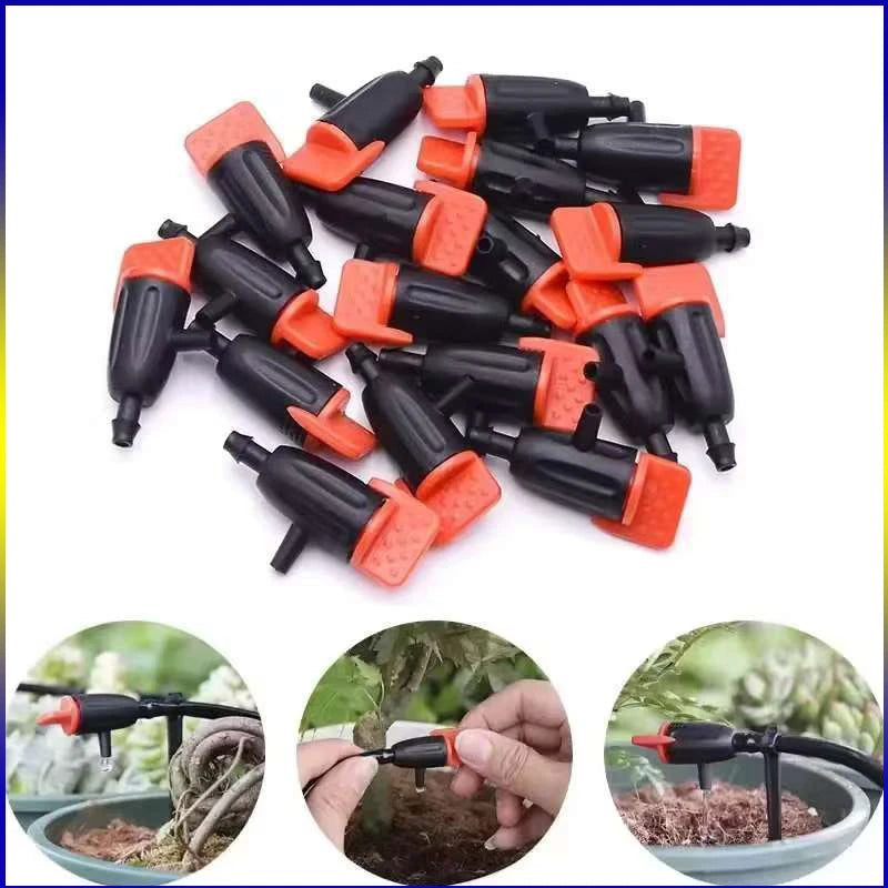 DIY Micro Irrigation Kit 4/7mm PVC Hose PP Adjustable Flow Dripper + Fixing Ground Stake Home Potted Garden Watering System Part