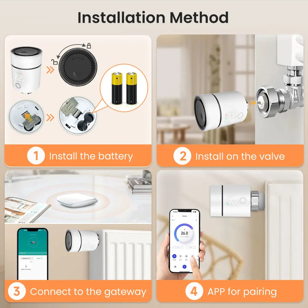 AVATTO ZigBee 3.0 Thermostat Radiator Valve,Smart TRV Thermostatic Valve Temperature Controller Support Alexa Google Home