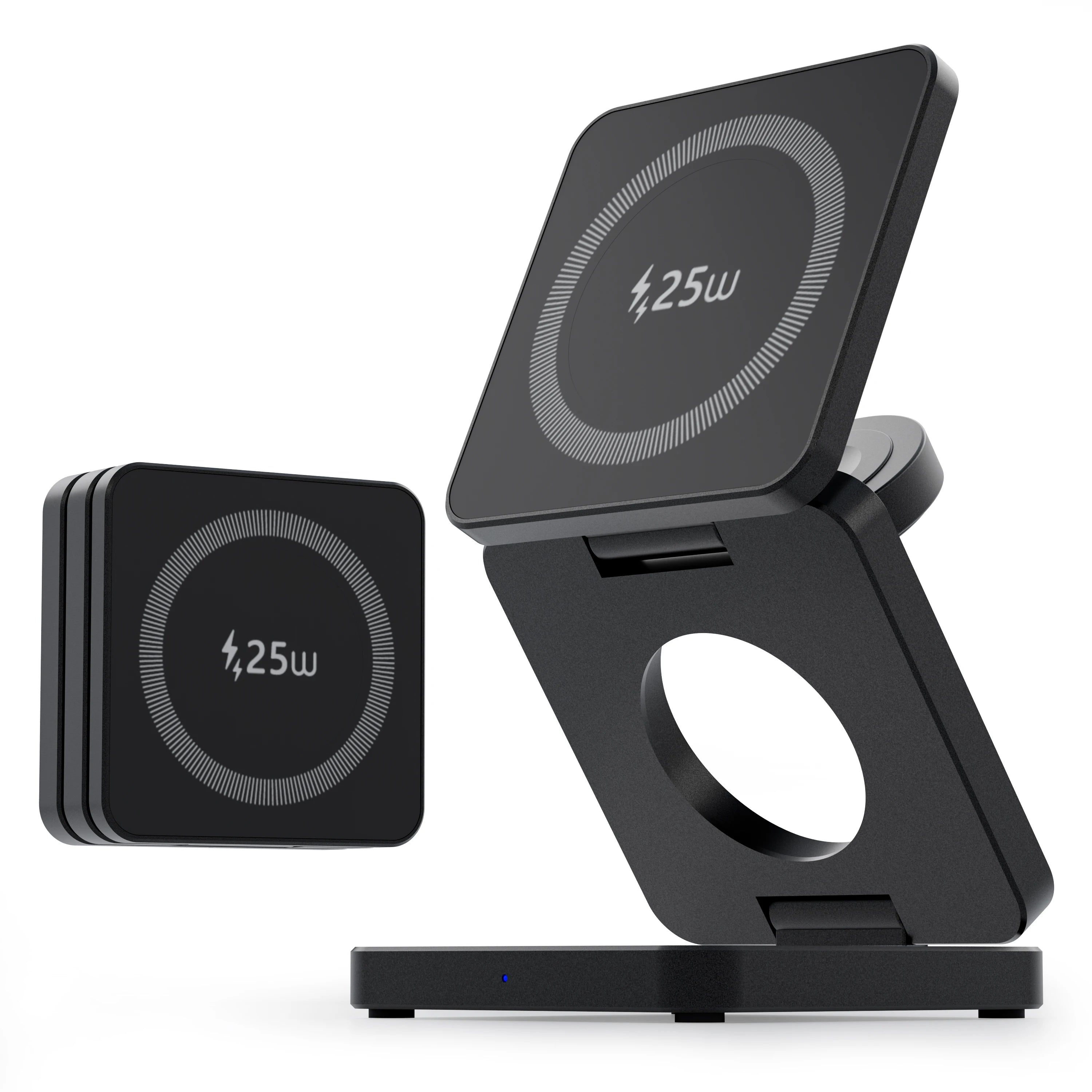 25W Qi2.2 Magnetic Wireless Charger, 3 in 1 Qi2 25W Foldable Fast Wireless Charging Stand for iPhone 17 14-16 AirPod Apple Watch