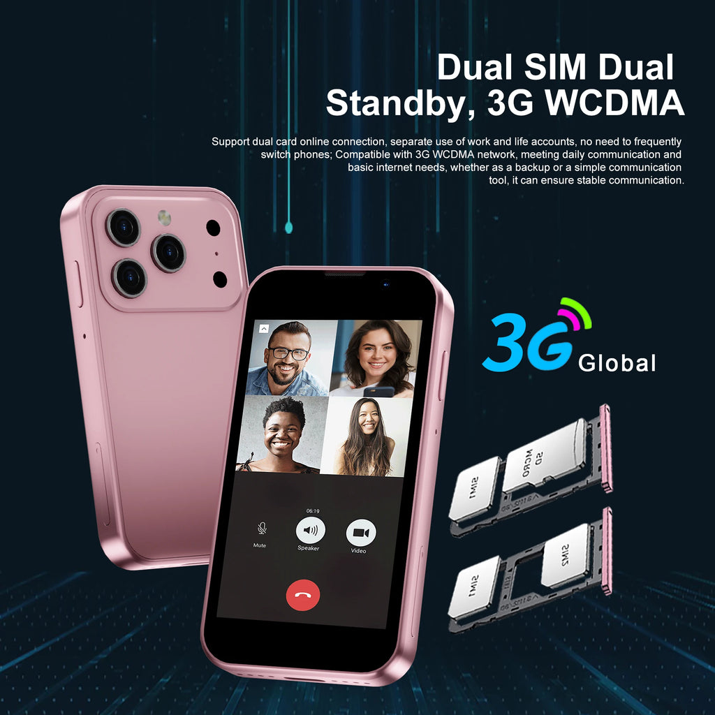 NEW SERVO 17SE Mini Smartphone 3G WCDMA Android 9.0 Dual SIM Standby 2GB+16GB Wifi GPS Play Store Pocket Smart Phone 3.0 Display