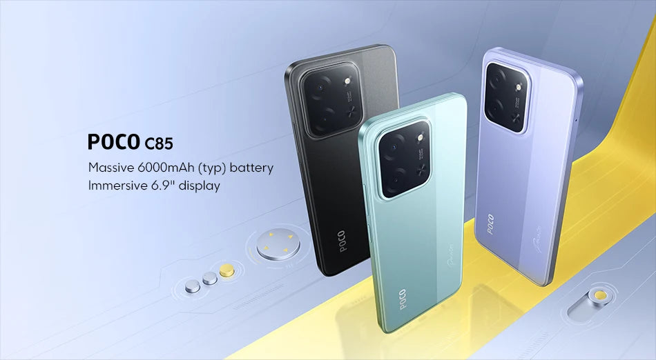Global Version POCO C85 Smartphone 128GB 256GB MTK Helio G81-Ultra 6.9" Dot Drop Display 50MP Main Camera 6000mAh 33W Charging