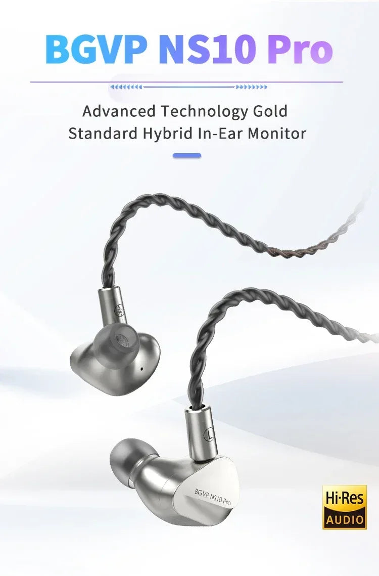 BGVP NS10 Pro Hybrid In-Ear Monitors 10-Driver System by Tidesmit Tidesmit