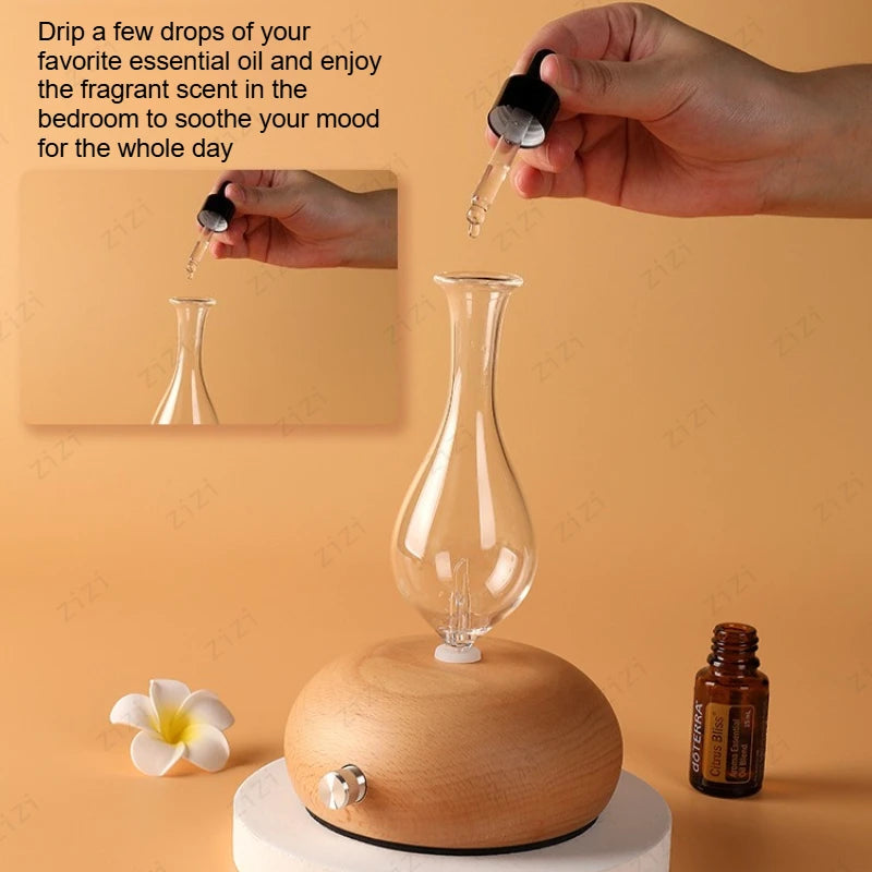 Solid Wood Essential Oil Hotel Home Diffuser Silent Pure Oil Diffuser Waterless Essential Oil Atomizer Diffuser