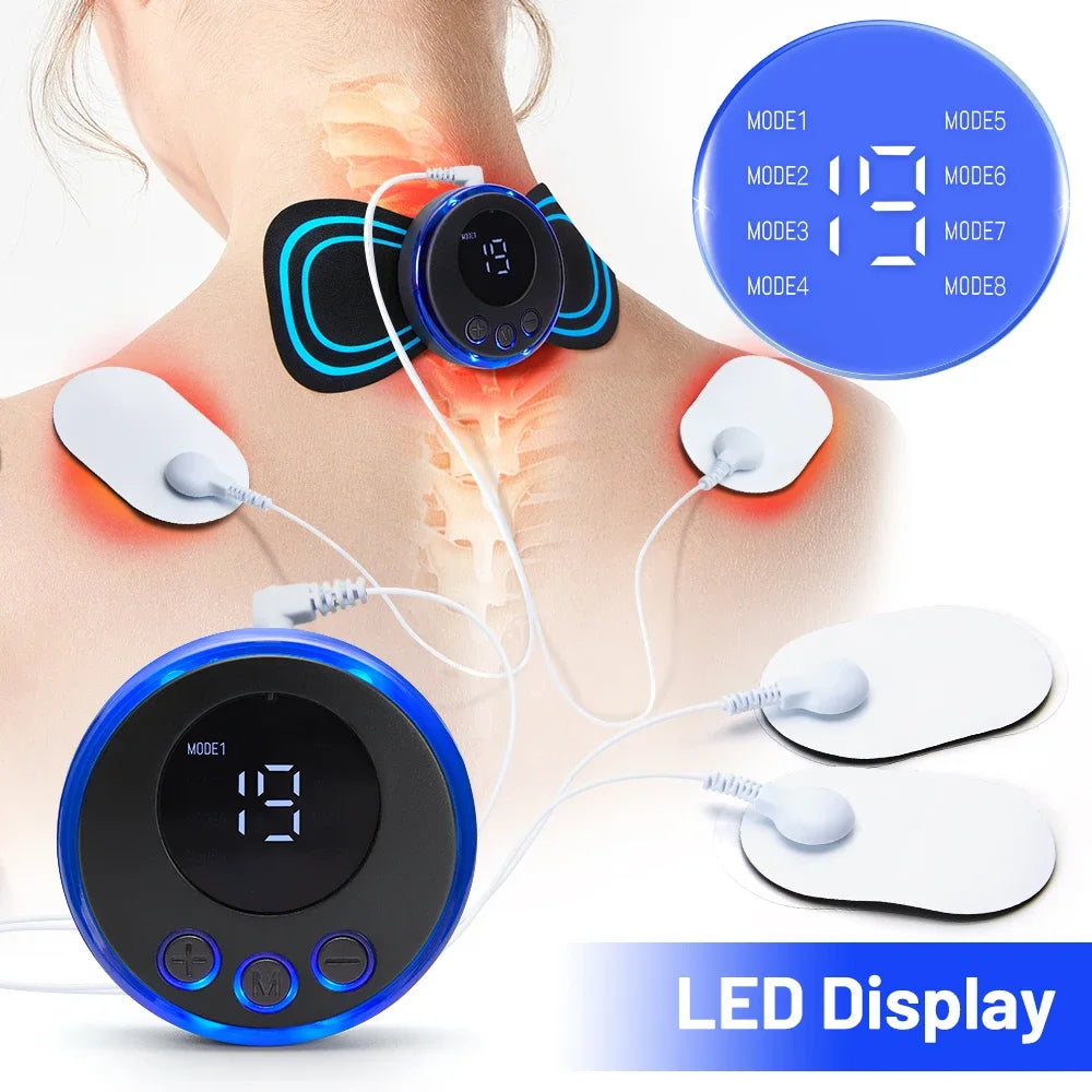 EMS Neck Massager - Portable Electric Pulse Pain Relief Patch Relaxation Treatment Tidesmit