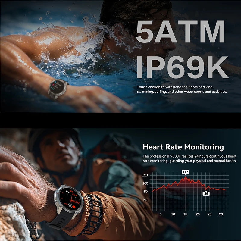 2026 New Outdoor GPS Smart Watch Map Compass Navigation 5ATM Waterproof Bluetooth Call 100+Sport Mode Men AMOLED HD Smart Watch