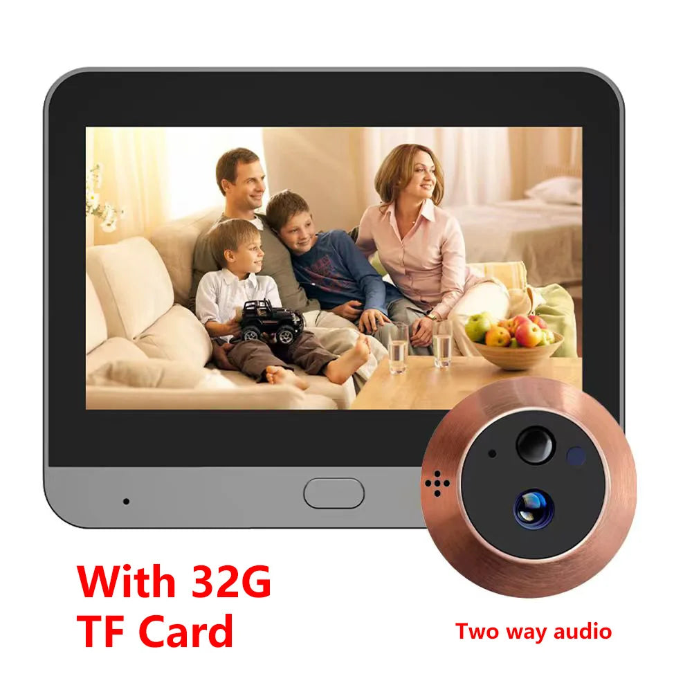 Battery Powered MINI Two Way Talk Tuya SmartLife APP 3MP Wide View 2.4G WiFi 940NM Infrared Digital Door Peephole Eye PIR Camera