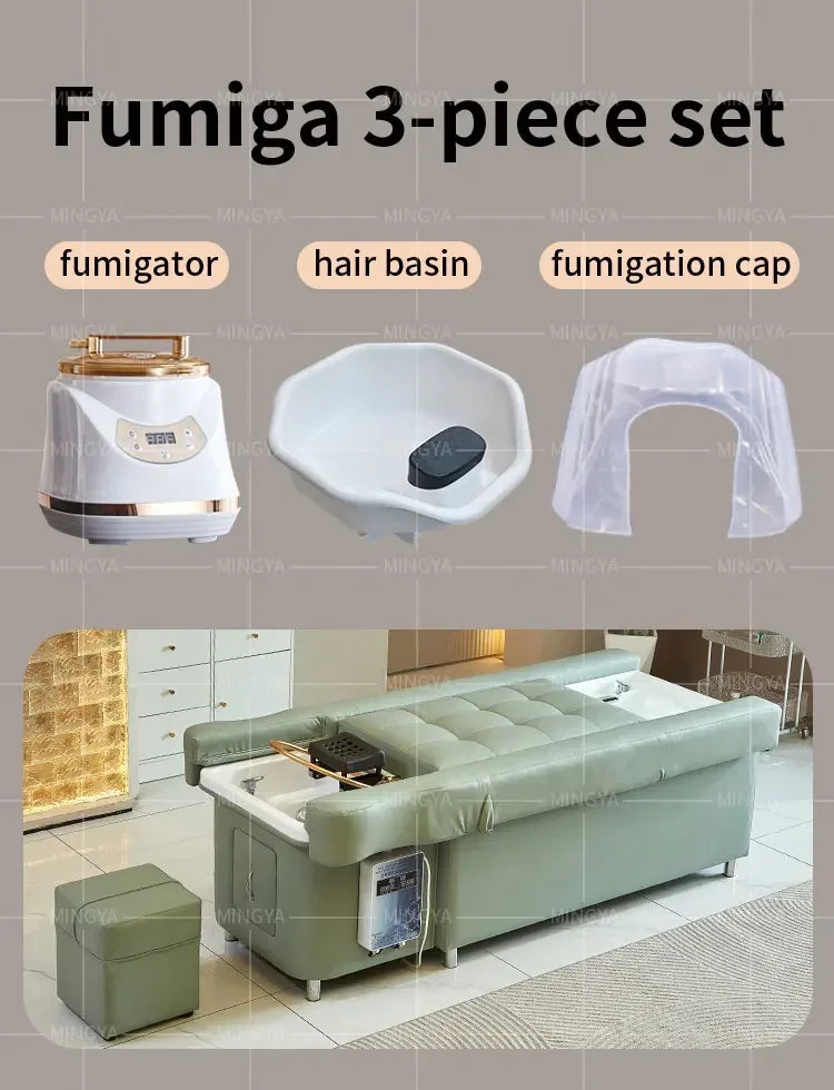 Electric Shampoo Massage Bed - Professional Salon Recliner with Heat Massage Chairs Tidesmit