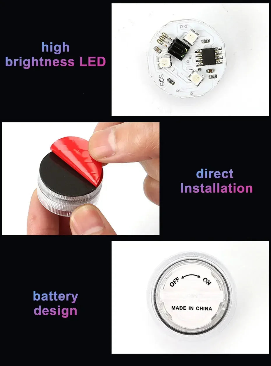 Wireless LED Car Interior Lights - Multi-Color Adhesive Set Tidesmit