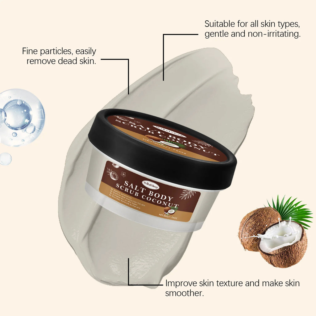 Coconut Body Scrub 50g | Natural Exfoliating Brightening Treatment Scrubs Treatments Tidesmit