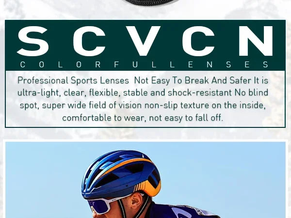 SCVCN MTB UV400 Goggles Bicycle Riding Sunglasses Fashion Sunglasses Street Outdoor Cycling Glasses Sports Bike for Men Eyewear