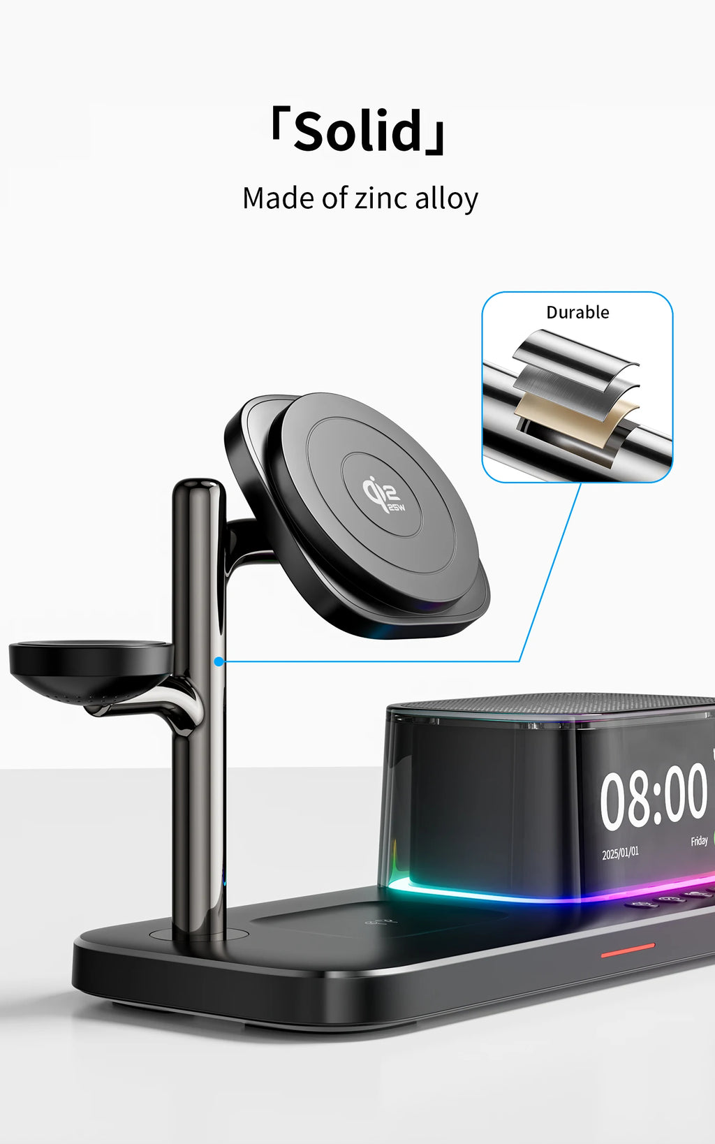 5-in-1 Magnetic Wireless Charger Stand - Qi2 Certified Multi-Device Station Tidesmit