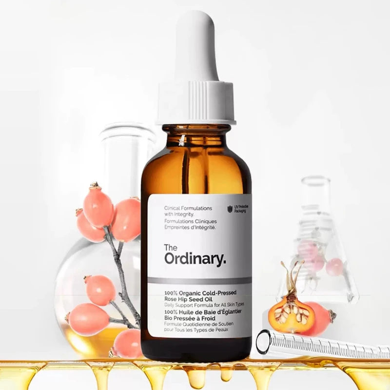 100% Organic Cold-Pressed Rose Hip Seed Oil 30ml Serum Facial Soothing Properties Remove Dull Acne Marks  and Brighten The Skin